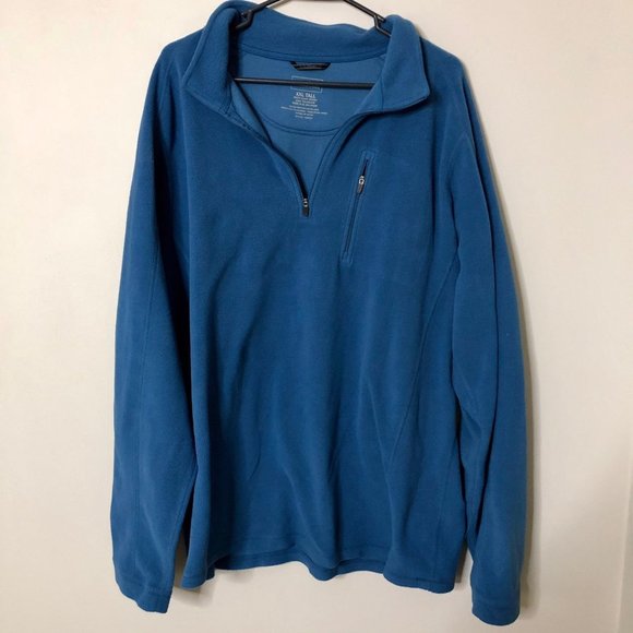 Mens LL Bean XXL Tall Fleece Quarter Zip Pullover Sweatshirt - Picture 1 of 5